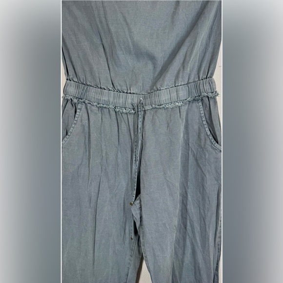 Young Fabulous & Broke Reeve Jumpsuit Teal Elastic Waist Chambray - Picture 4 of 11